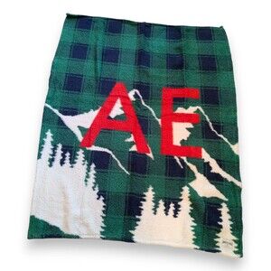 Vtg American Eagle Outfitters Fleece Throw Camp Blanket + Carrier 46×60